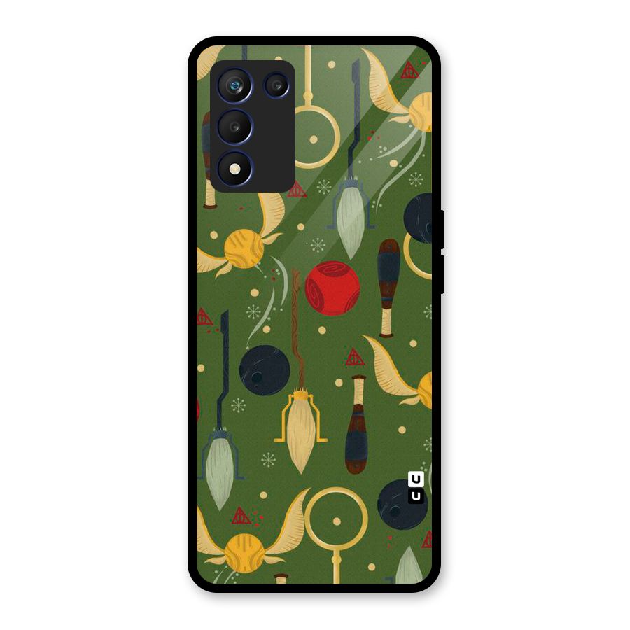 Flying Ball Pattern Glass Back Case for Realme 9 5G Speed