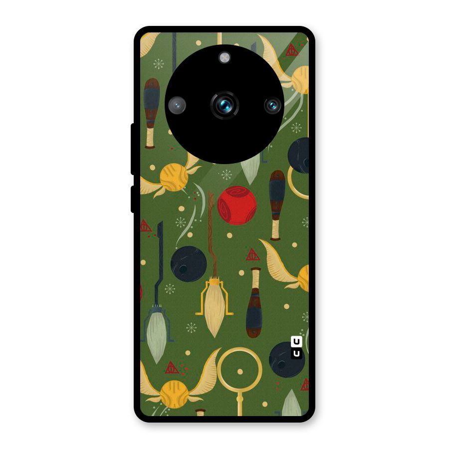 Flying Ball Pattern Glass Back Case for Realme Narzo 60 Pro