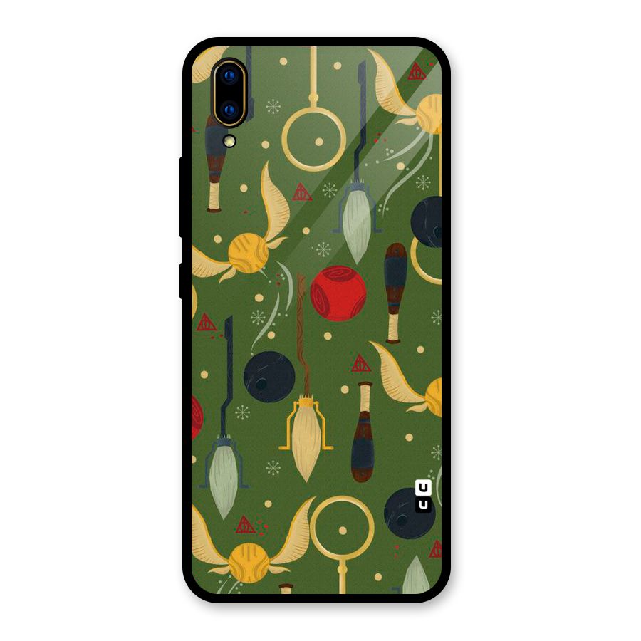Flying Ball Pattern Glass Back Case for Vivo V11 Pro