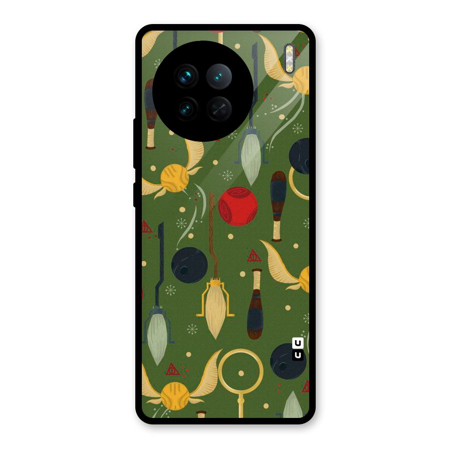 Flying Ball Pattern Glass Back Case for Vivo X90