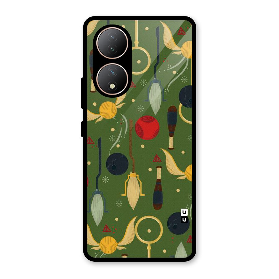 Flying Ball Pattern Glass Back Case for Vivo Y100A