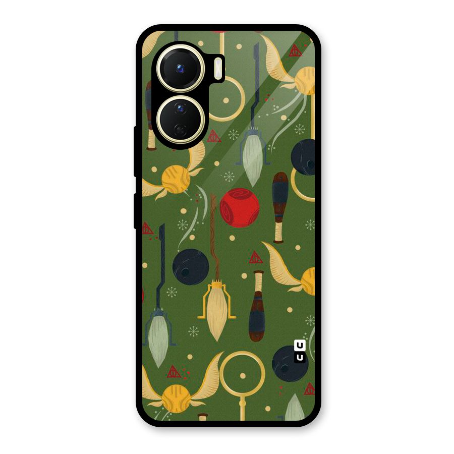 Flying Ball Pattern Glass Back Case for Vivo Y16