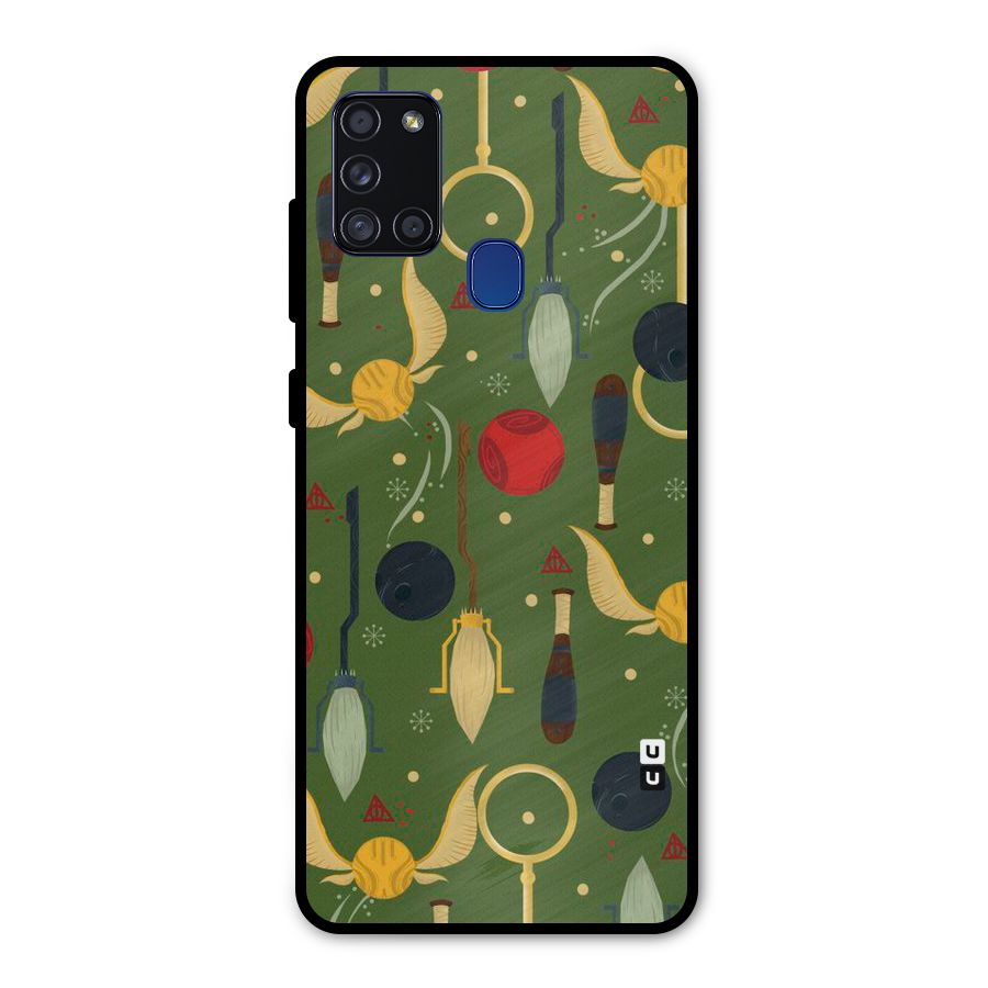 Flying Ball Pattern Metal Back Case for Galaxy A21s