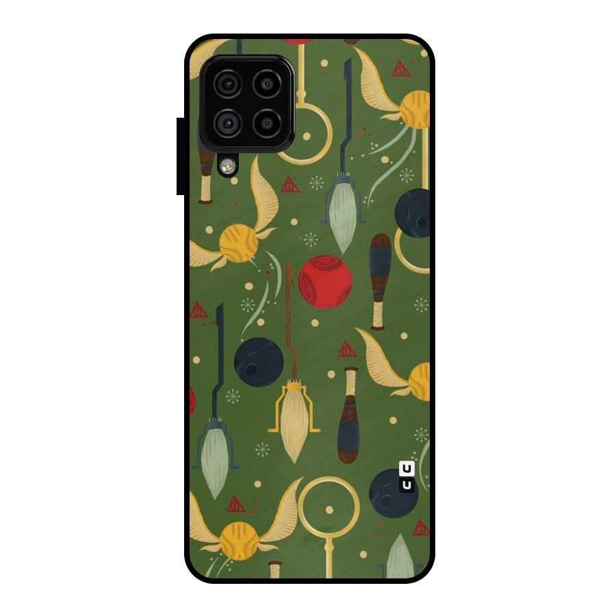 Flying Ball Pattern Metal Back Case for Galaxy A22 4G