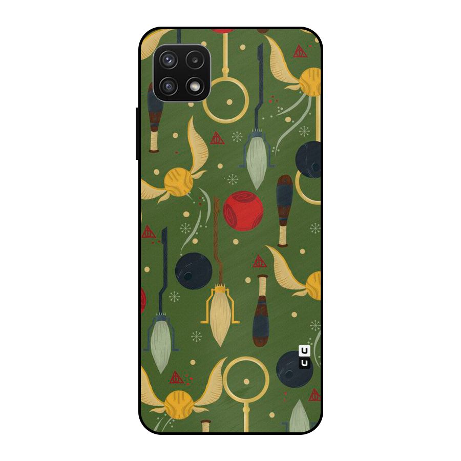 Flying Ball Pattern Metal Back Case for Galaxy A22 5G