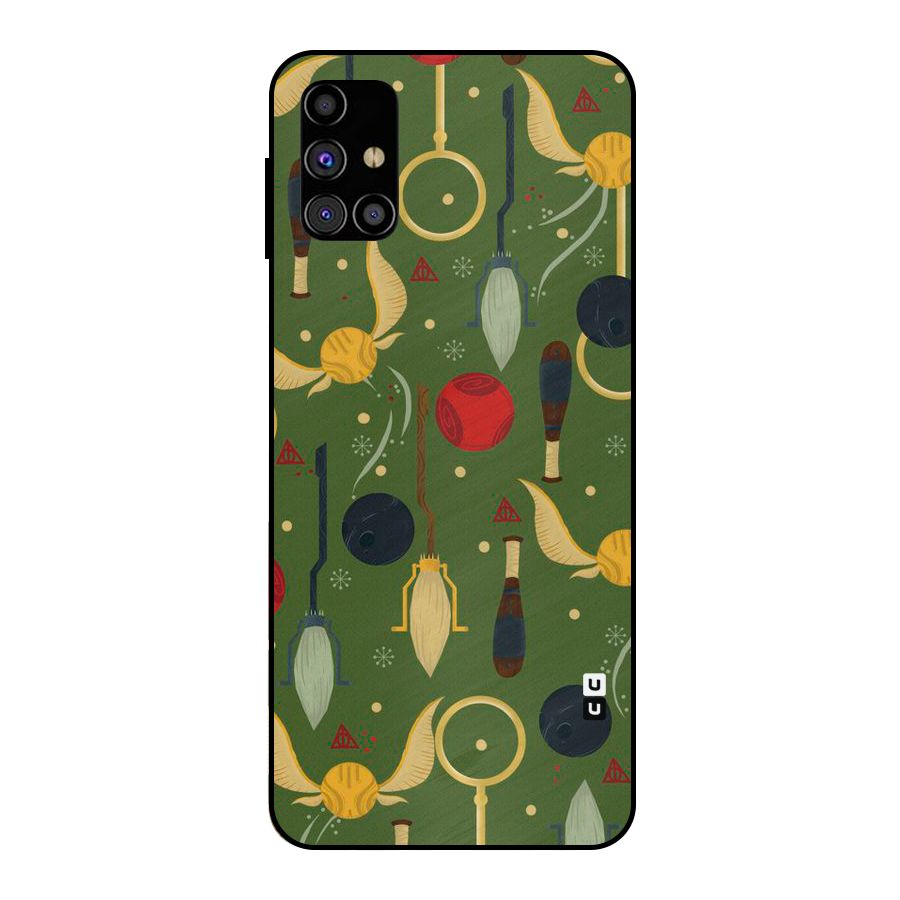 Flying Ball Pattern Metal Back Case for Galaxy M31s