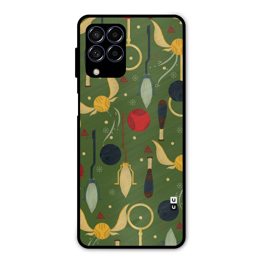 Flying Ball Pattern Metal Back Case for Galaxy M53 5G