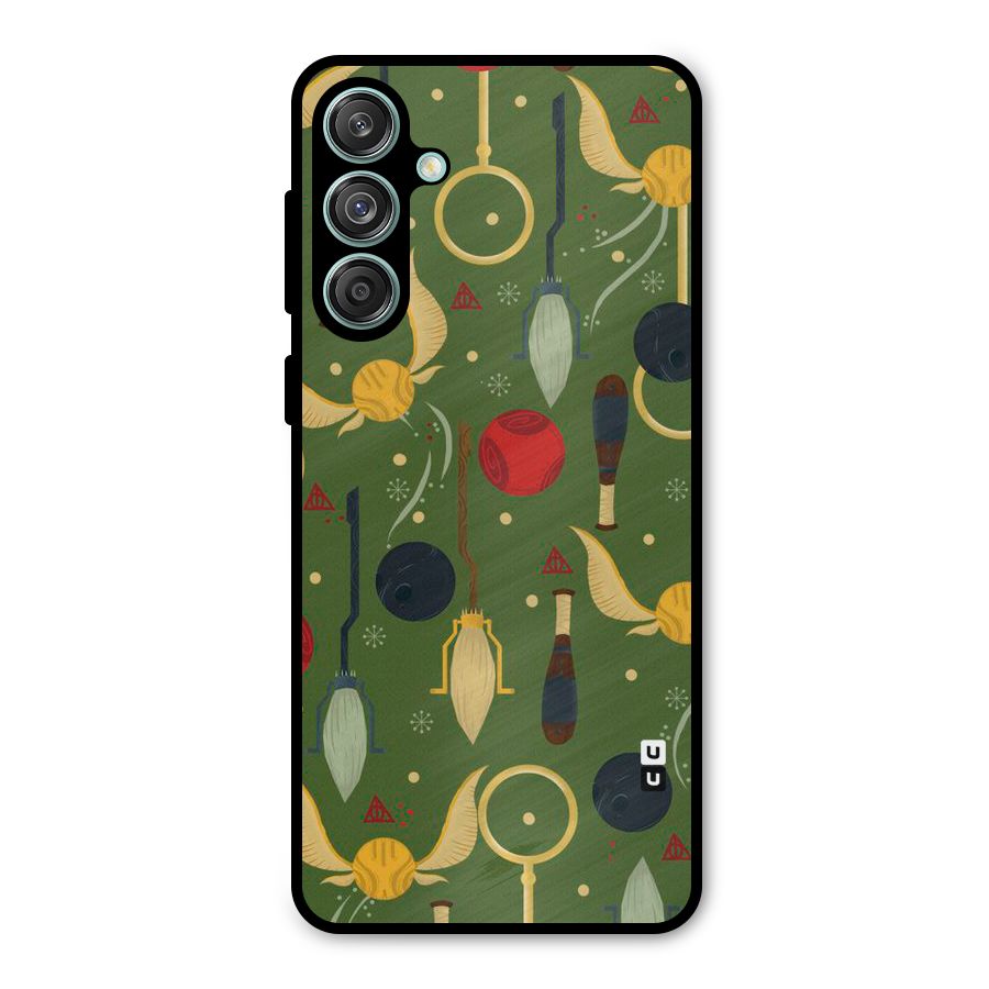Flying Ball Pattern Metal Back Case for Galaxy M55 5G