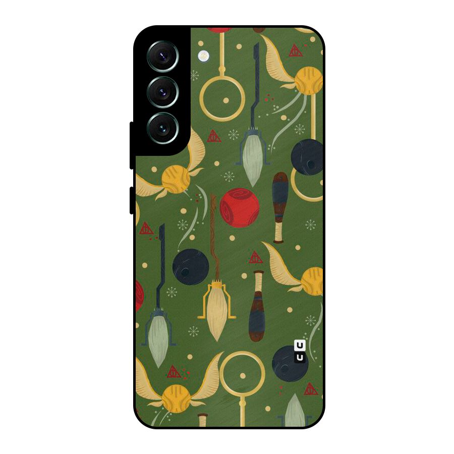 Flying Ball Pattern Metal Back Case for Galaxy S22 Plus 5G