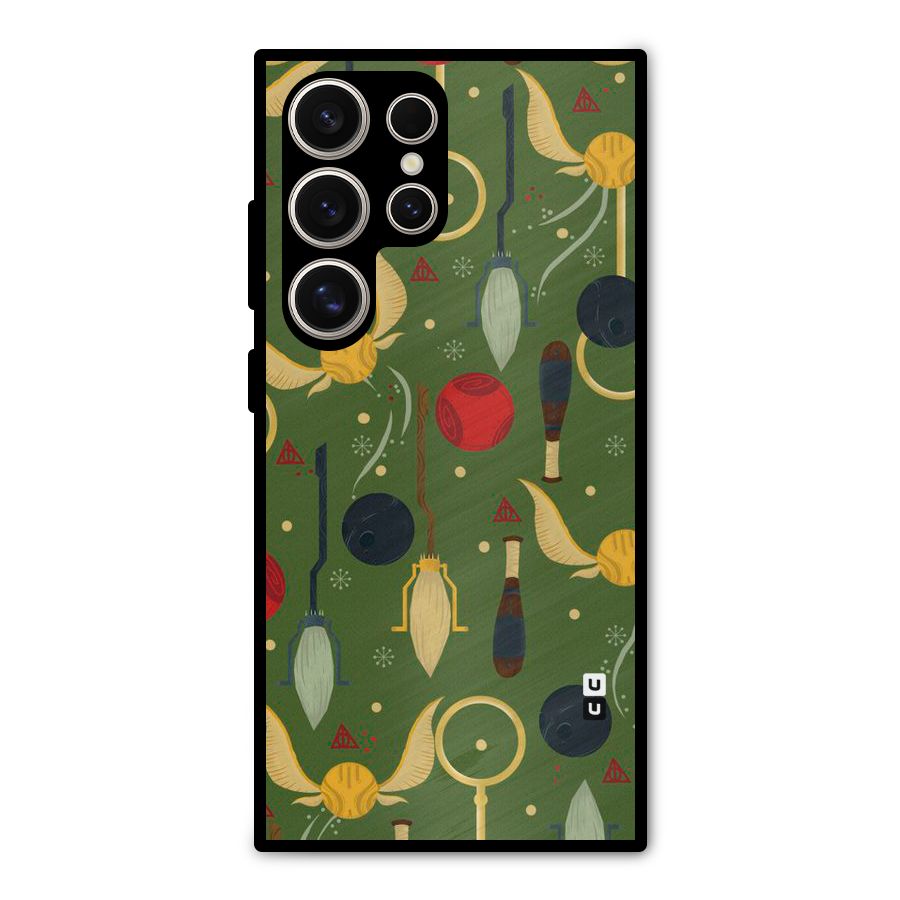 Flying Ball Pattern Metal Back Case for Galaxy S24 Ultra