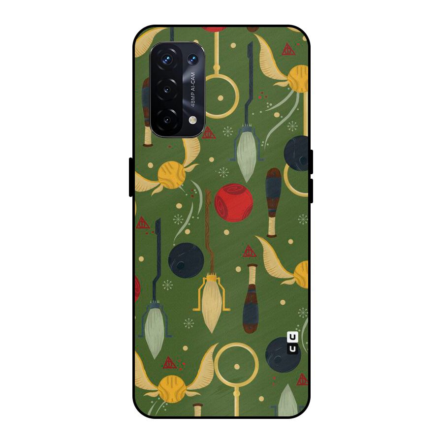 Flying Ball Pattern Metal Back Case for Oppo A74 5G