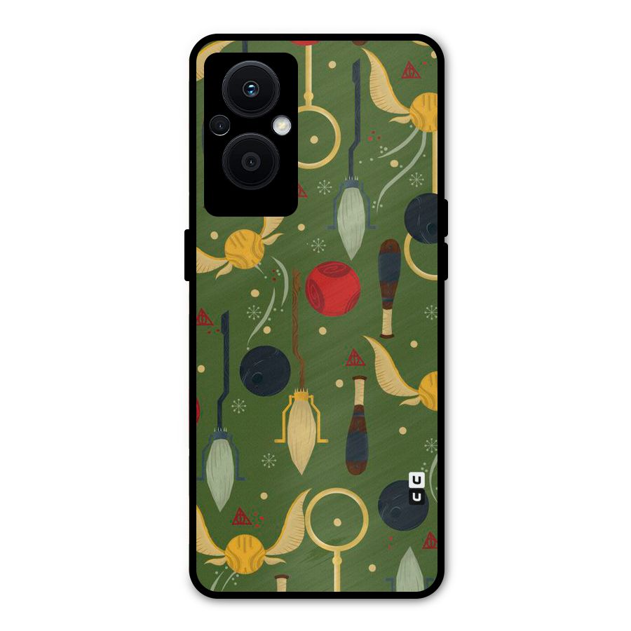 Flying Ball Pattern Metal Back Case for Oppo F21 Pro 5G