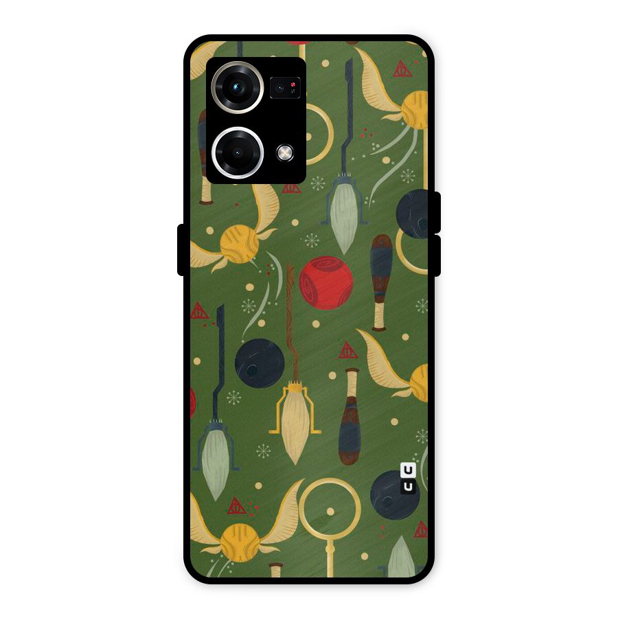 Flying Ball Pattern Metal Back Case for Oppo F21s Pro 4G