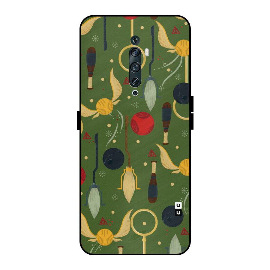 Flying Ball Pattern Metal Back Case for Oppo Reno2 F