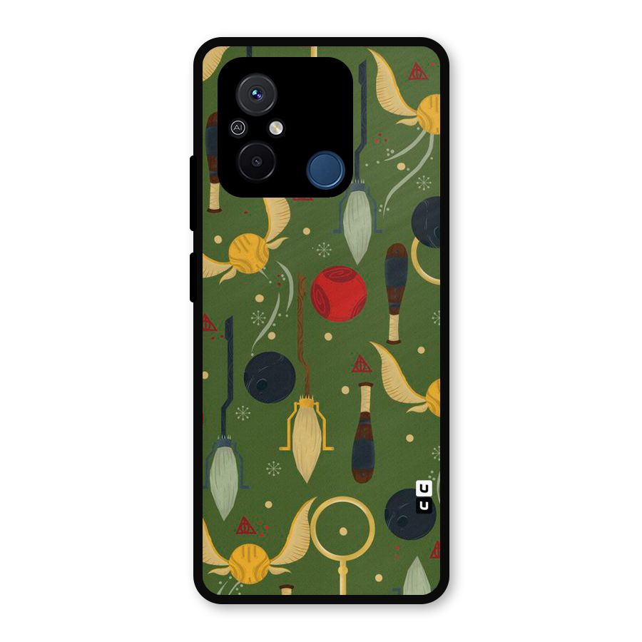 Flying Ball Pattern Metal Back Case for Poco C55