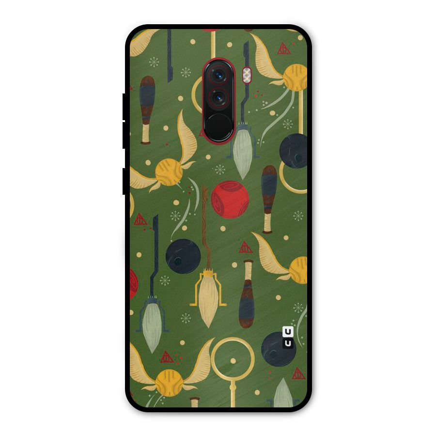 Flying Ball Pattern Metal Back Case for Poco F1