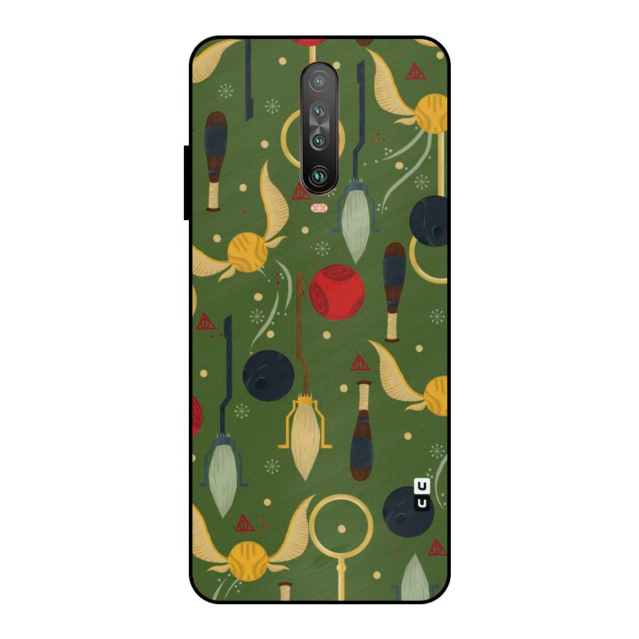 Flying Ball Pattern Metal Back Case for Poco X2