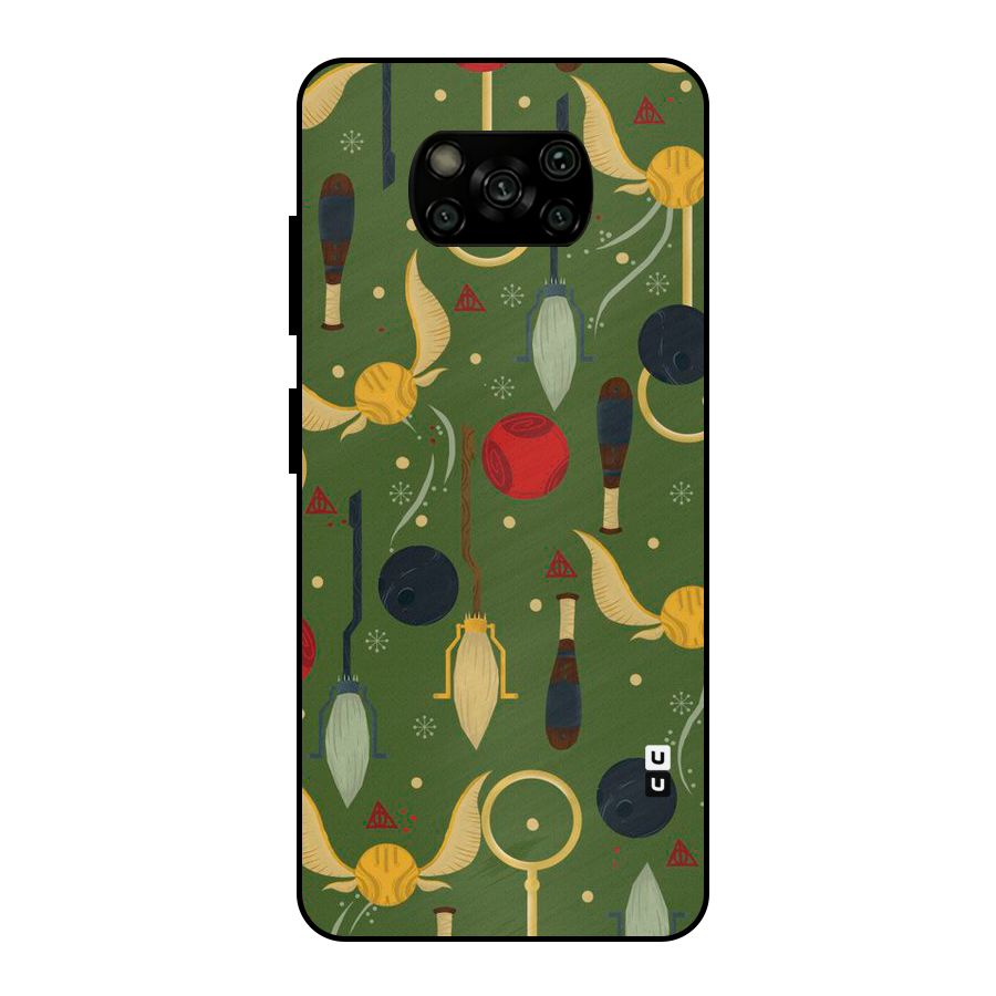 Flying Ball Pattern Metal Back Case for Poco X3