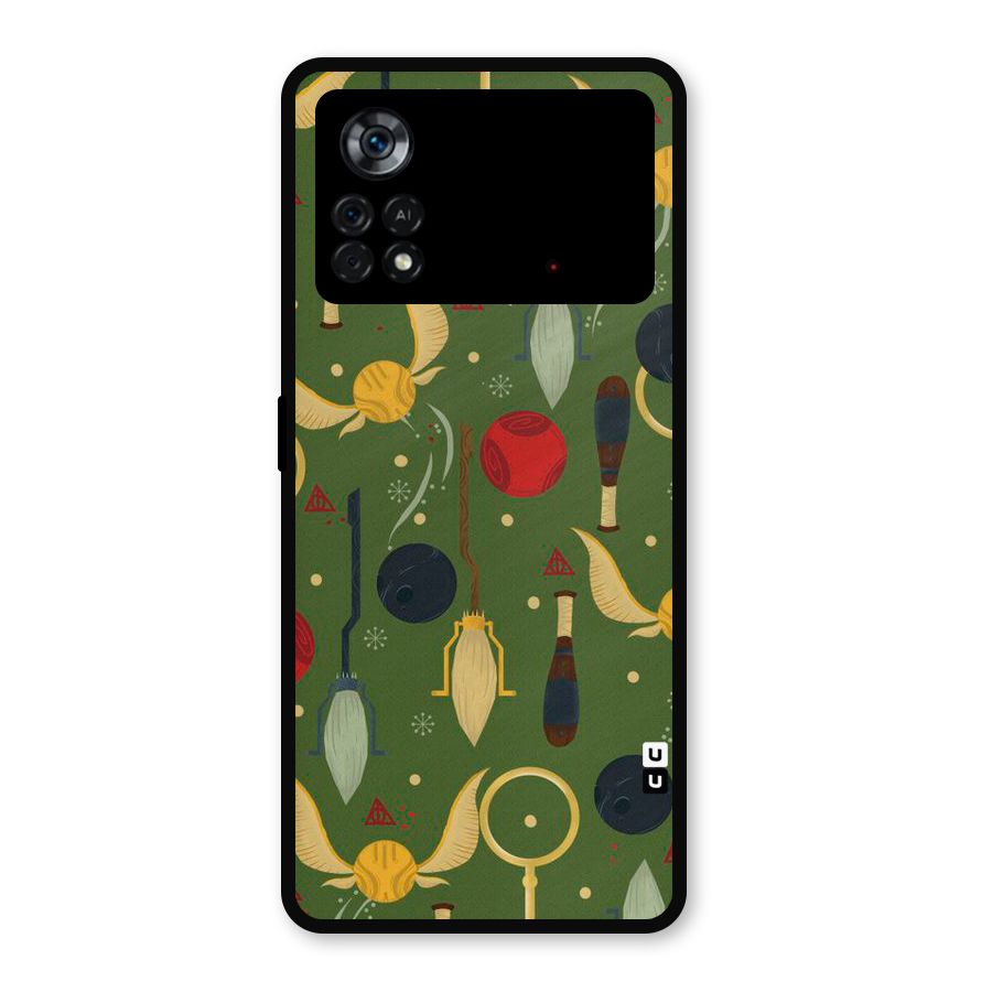 Flying Ball Pattern Metal Back Case for Poco X4 Pro 5G