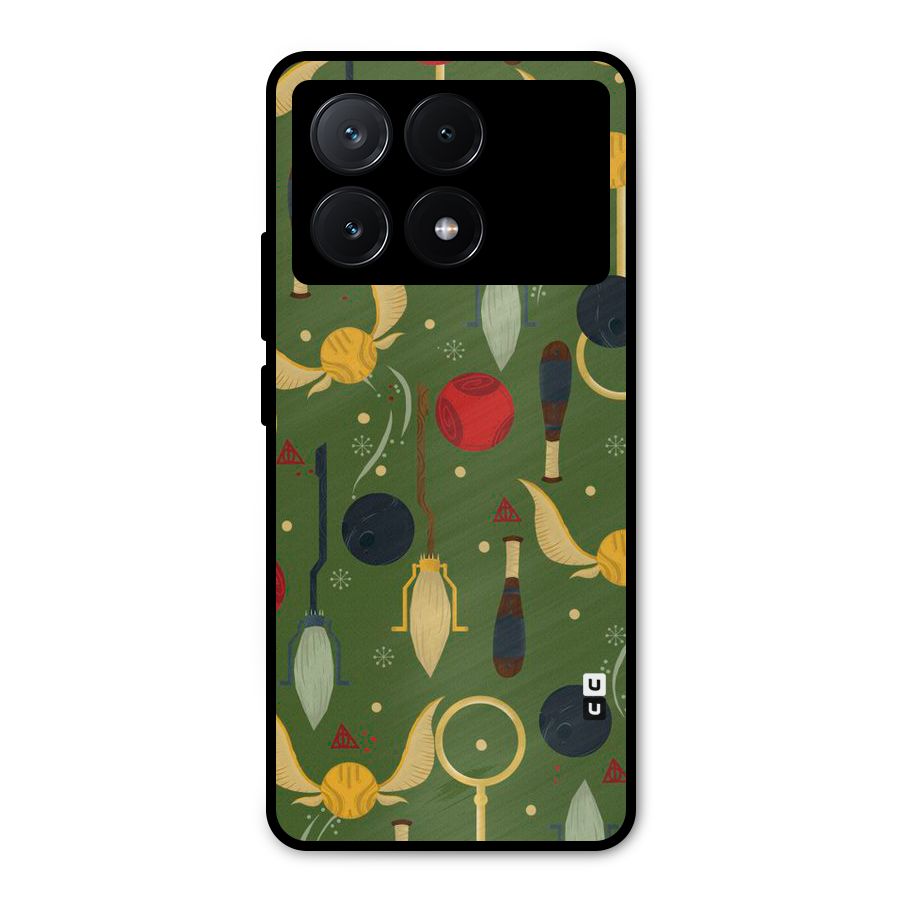 Flying Ball Pattern Metal Back Case for Poco X6 Pro