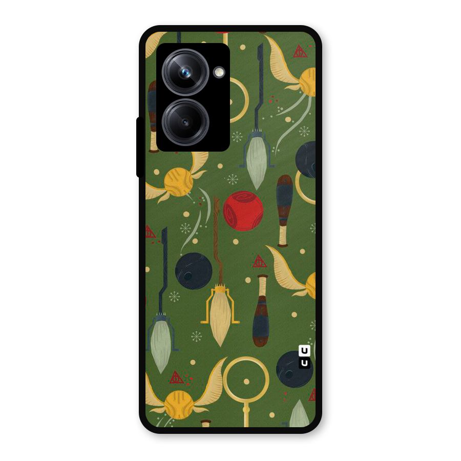 Flying Ball Pattern Metal Back Case for Realme 10 Pro