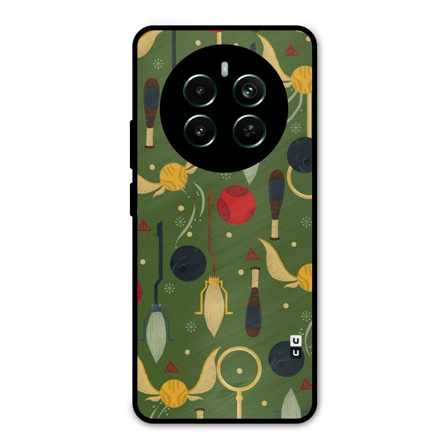 Flying Ball Pattern Metal Back Case for Realme 12 Plus