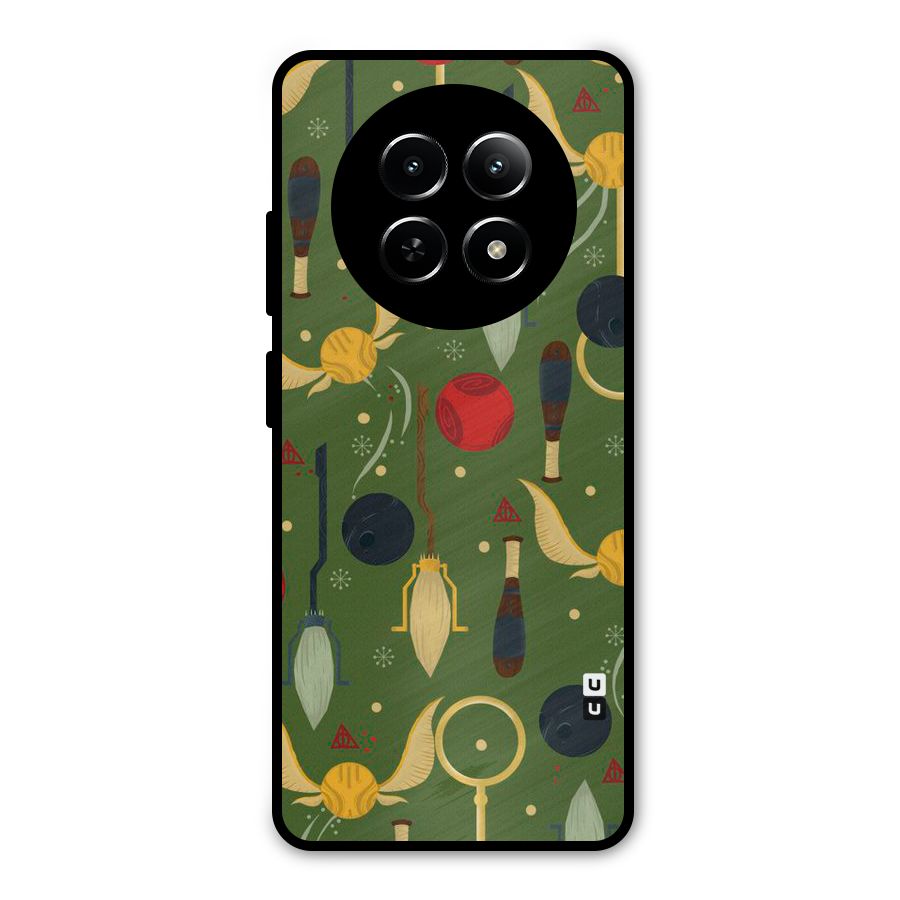 Flying Ball Pattern Metal Back Case for Realme 12x 5G