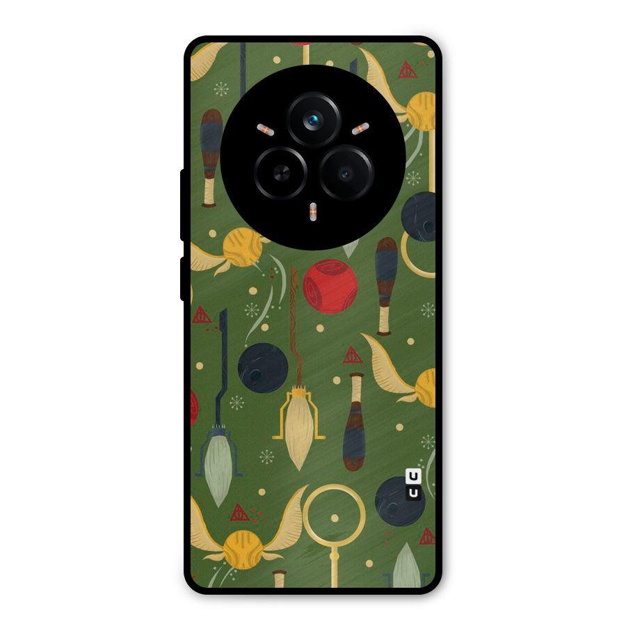 Flying Ball Pattern Metal Back Case for Realme 14 Pro