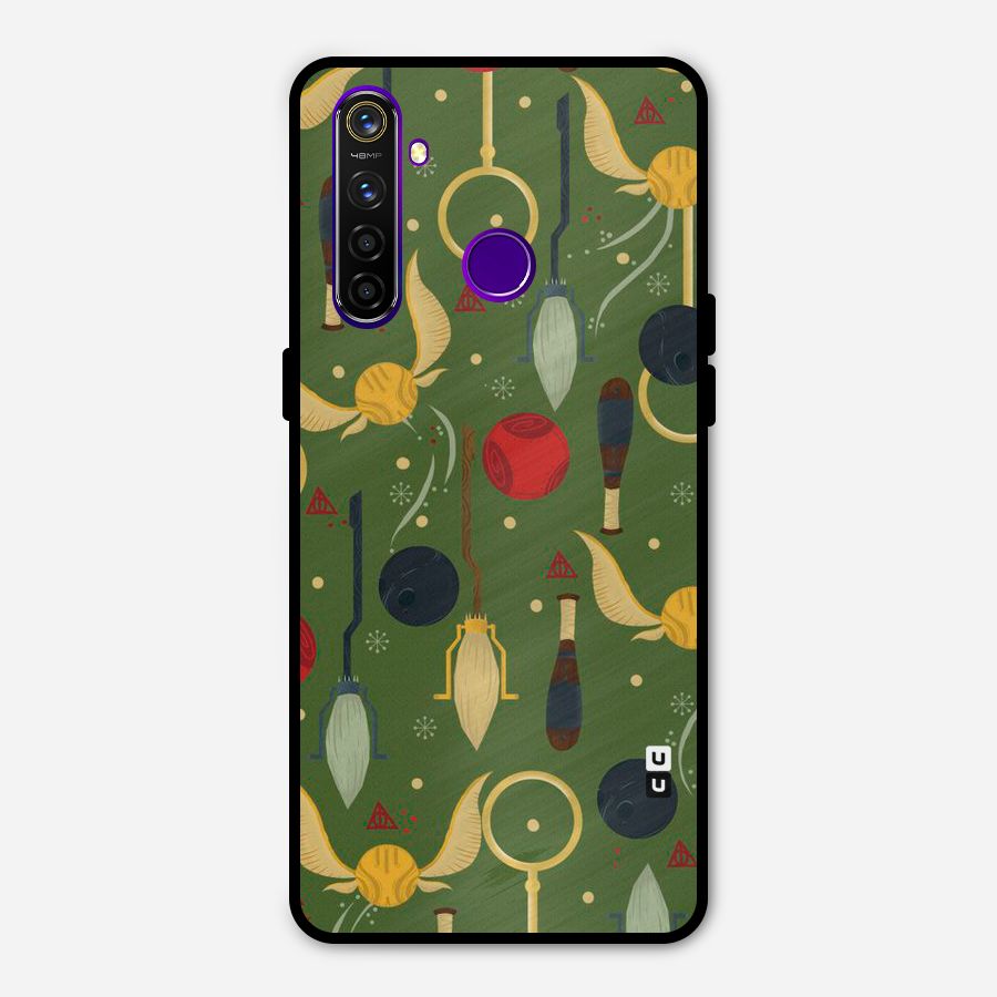 Flying Ball Pattern Metal Back Case for Realme 5 Pro