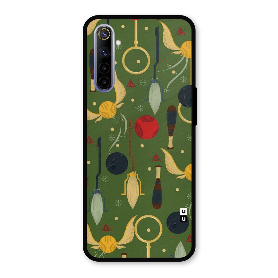 Flying Ball Pattern Metal Back Case for Realme 6i