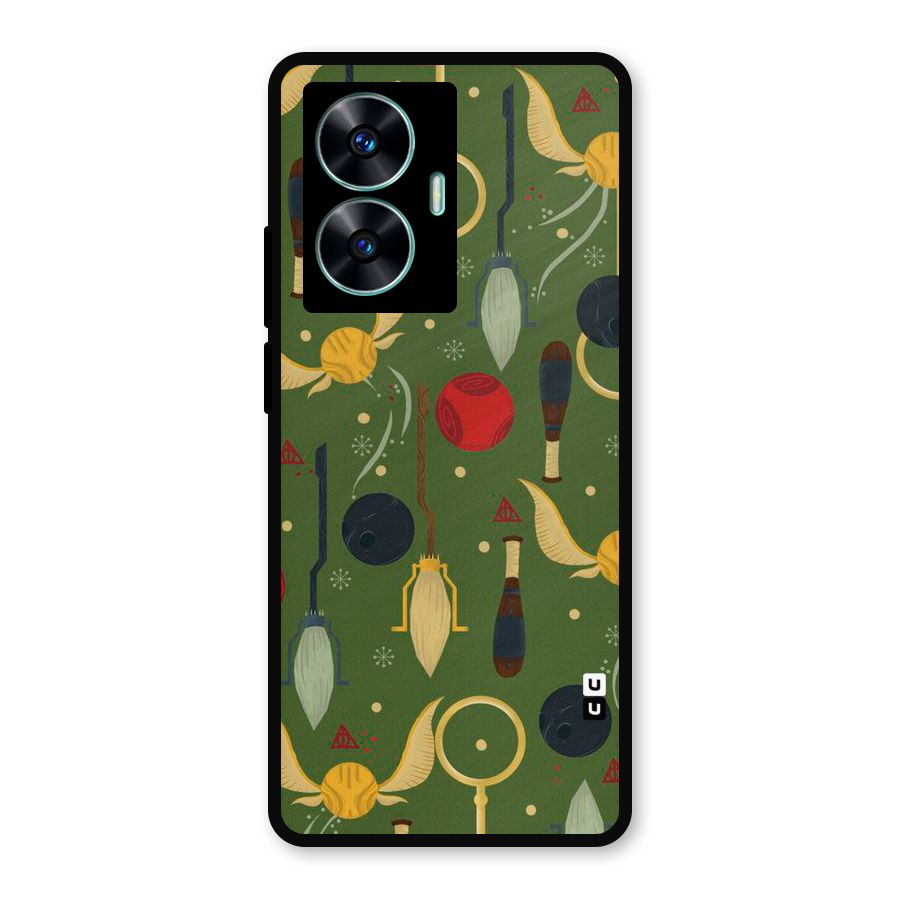 Flying Ball Pattern Metal Back Case for Realme C55