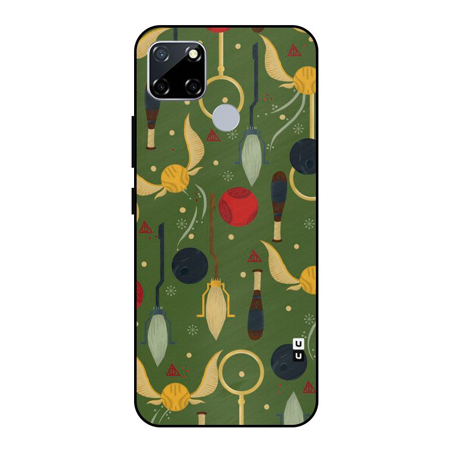 Flying Ball Pattern Metal Back Case for Realme Narzo 20