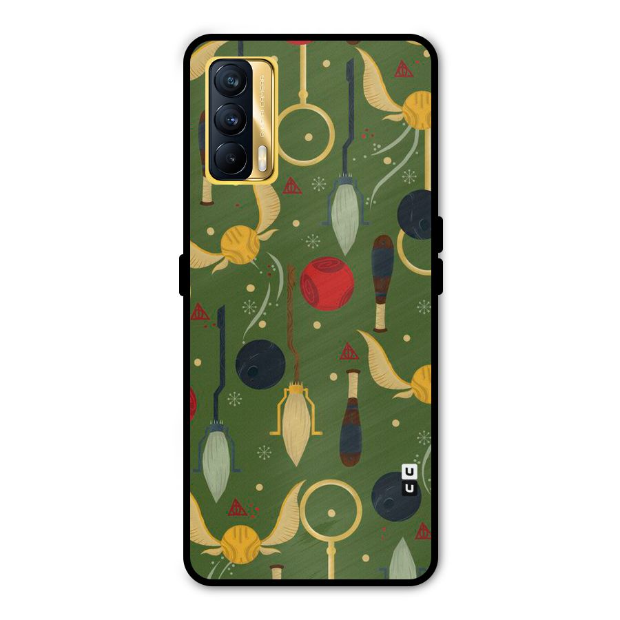 Flying Ball Pattern Metal Back Case for Realme X7