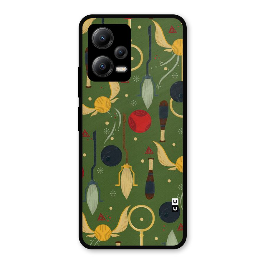 Flying Ball Pattern Metal Back Case for Redmi Note 12 5G