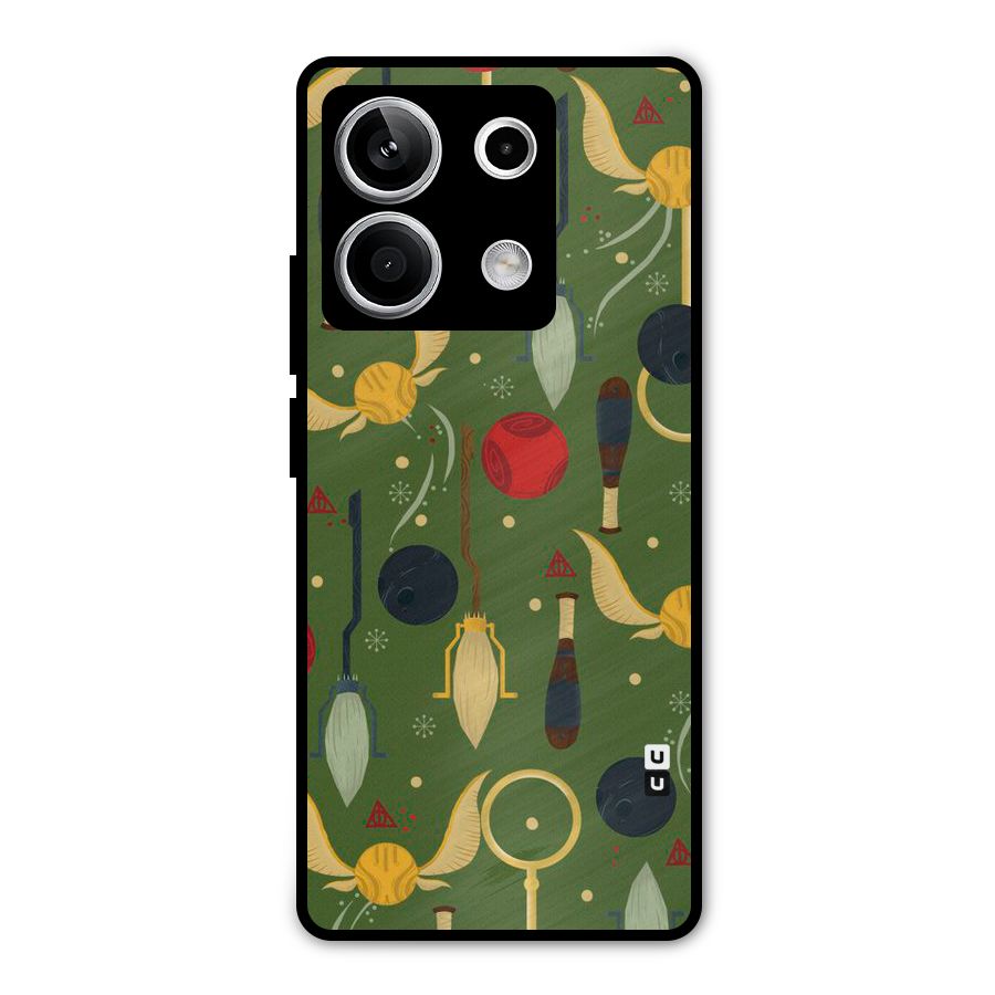 Flying Ball Pattern Metal Back Case for Redmi Note 13 5G