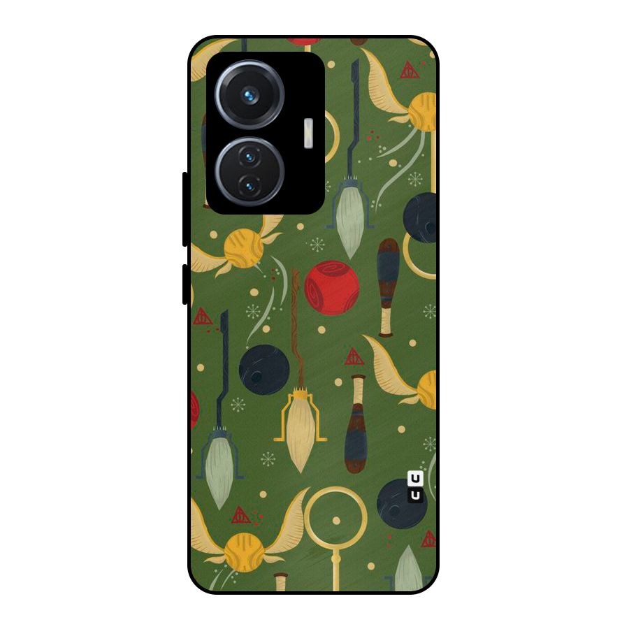 Flying Ball Pattern Metal Back Case for Vivo T1 44W