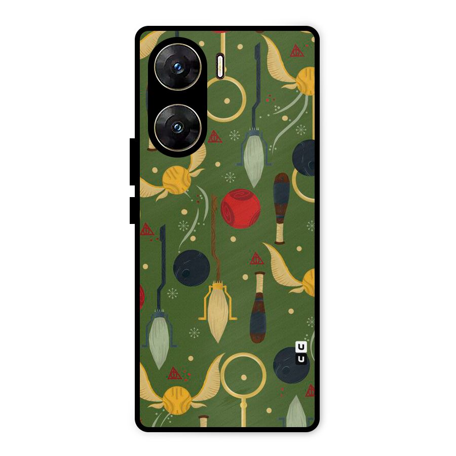 Flying Ball Pattern Metal Back Case for Vivo V29e