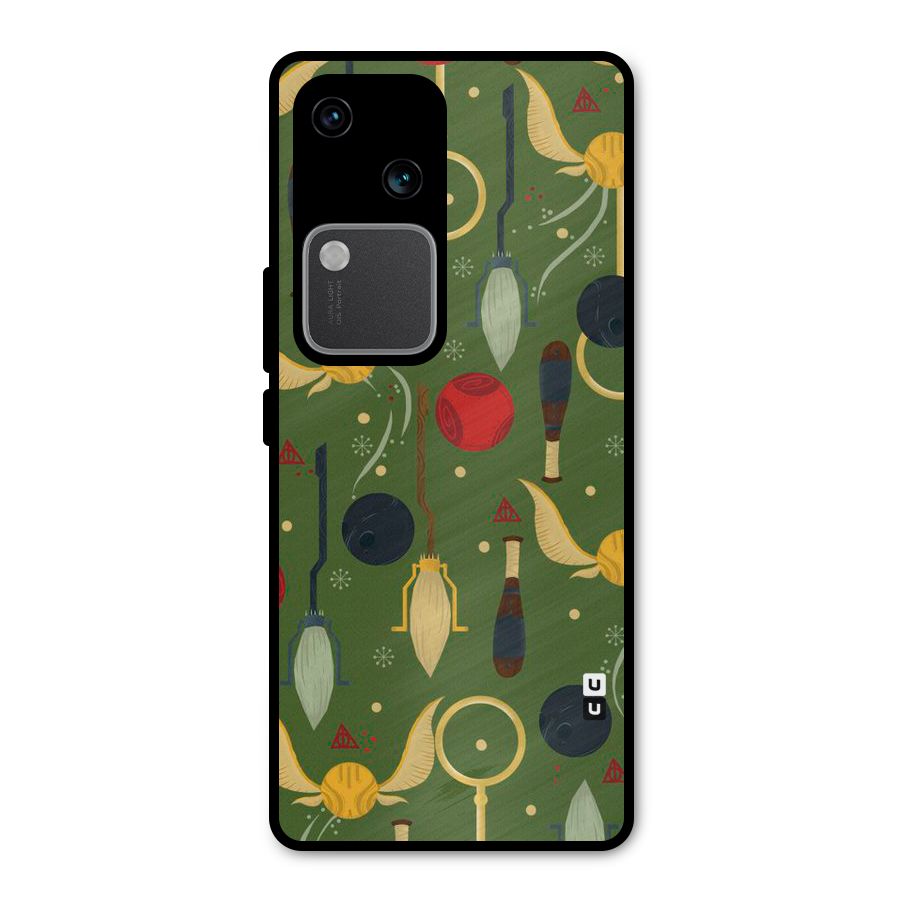 Flying Ball Pattern Metal Back Case for Vivo V30 Pro