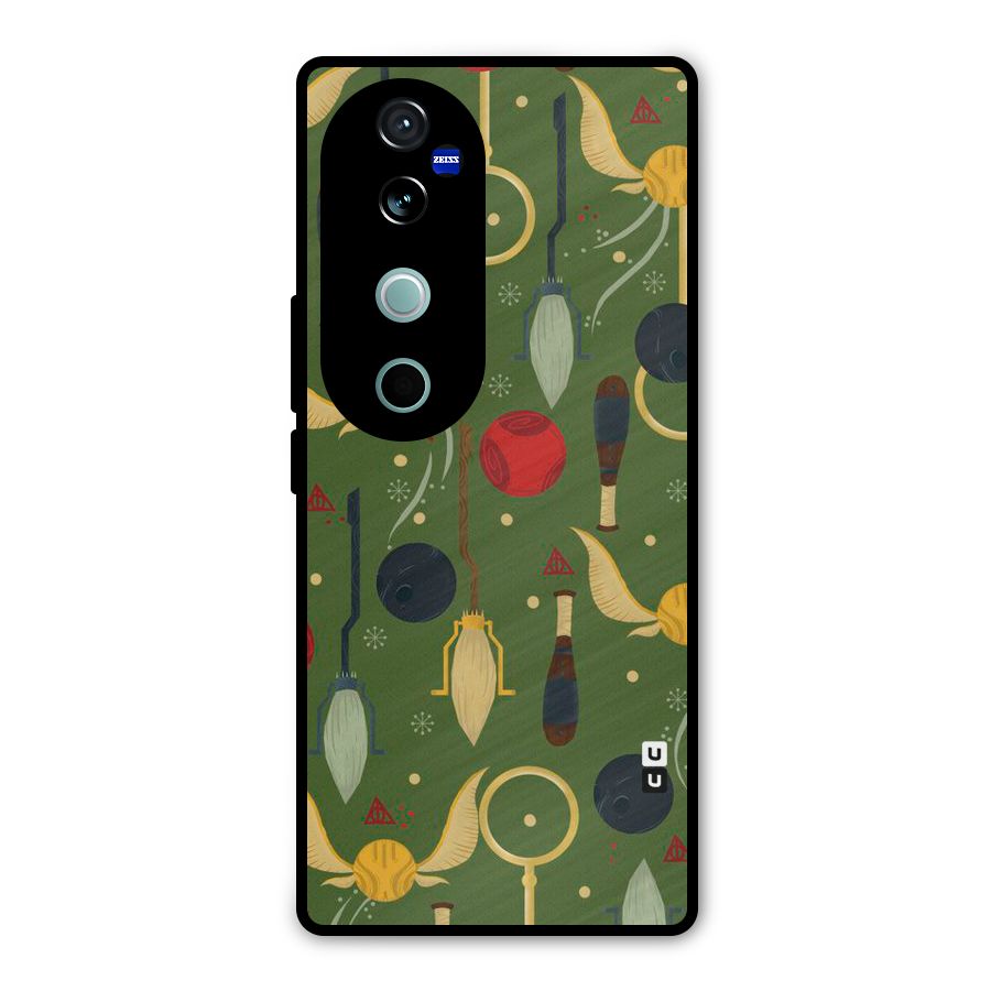 Flying Ball Pattern Metal Back Case for Vivo V40 Pro