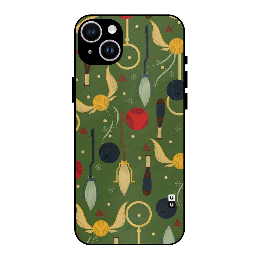 Flying Ball Pattern Metal Back Case for iPhone 14 Plus