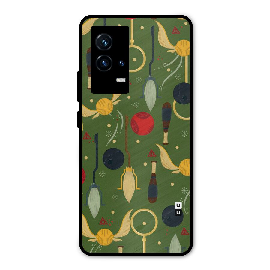 Flying Ball Pattern Metal Back Case for iQOO 9 5G