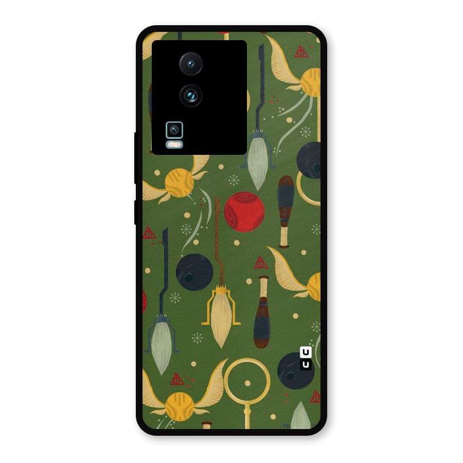 Flying Ball Pattern Metal Back Case for iQOO Neo 7 Pro