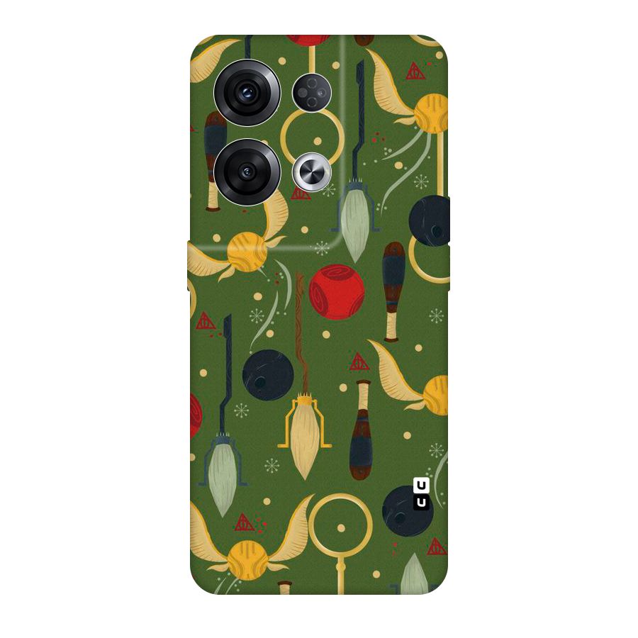 Flying Ball Pattern Original Polycarbonate Back Case for Oppo Reno8 Pro 5G