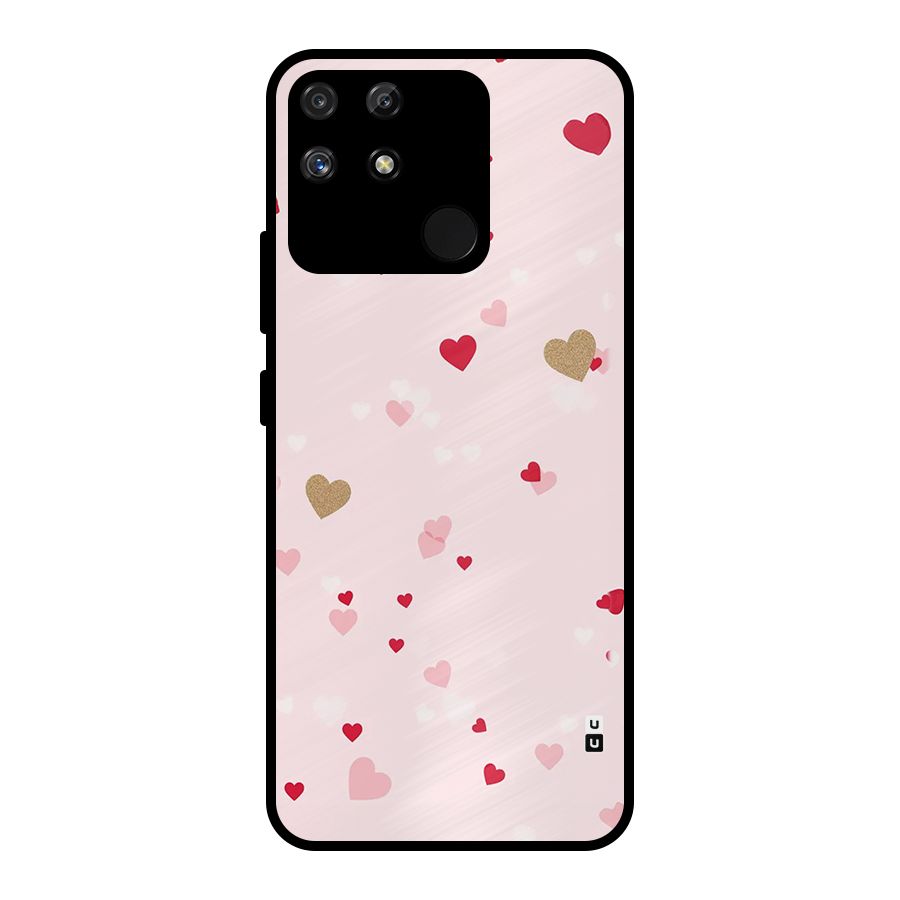 Flying Hearts Metal Back Case for Realme Narzo 50A