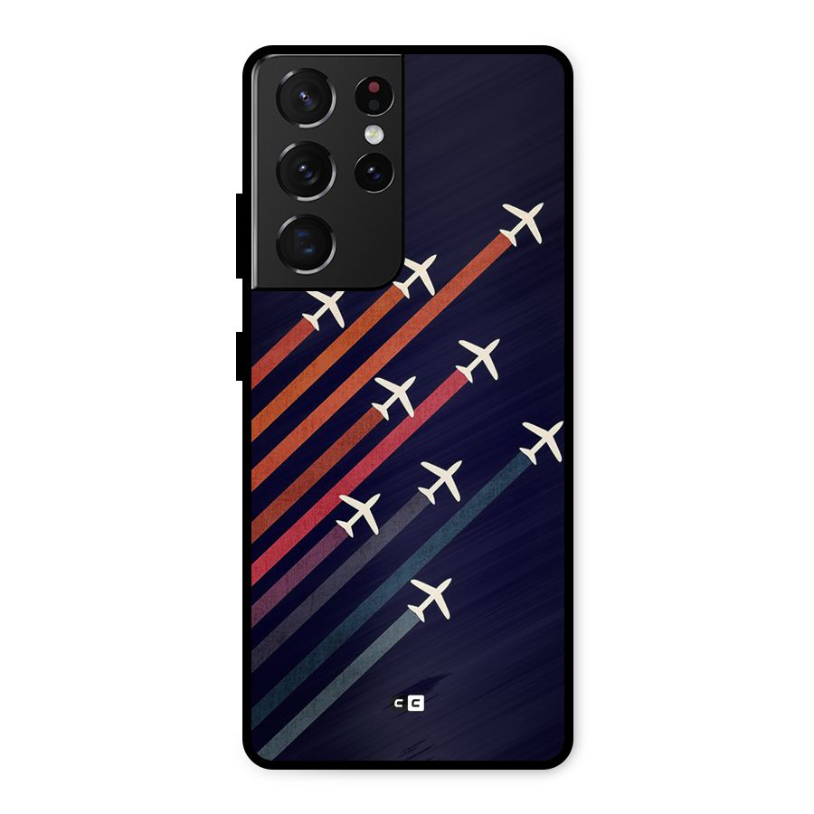 Flying Planes Metal Back Case for Galaxy S21 Ultra 5G
