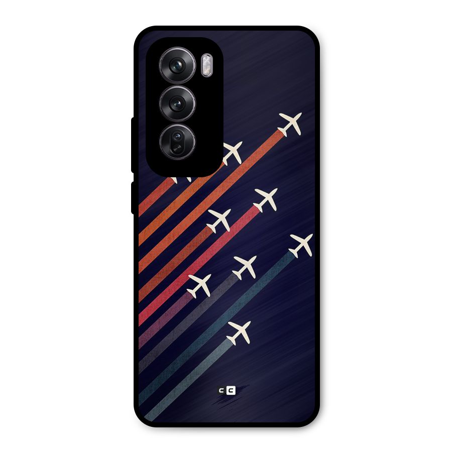 Flying Planes Metal Back Case for Oppo Reno12 Pro