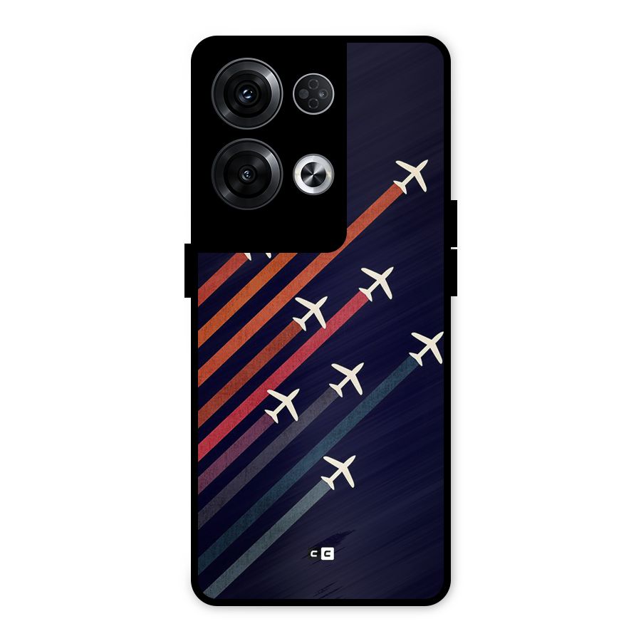 Flying Planes Metal Back Case for Oppo Reno8 Pro 5G