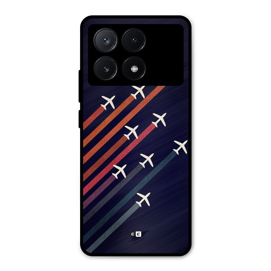 Flying Planes Metal Back Case for Poco X6 Pro