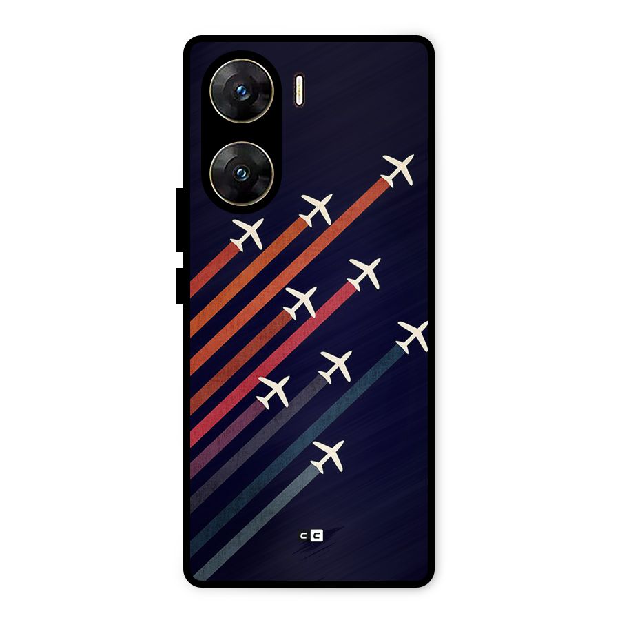 Flying Planes Metal Back Case for Vivo V29e