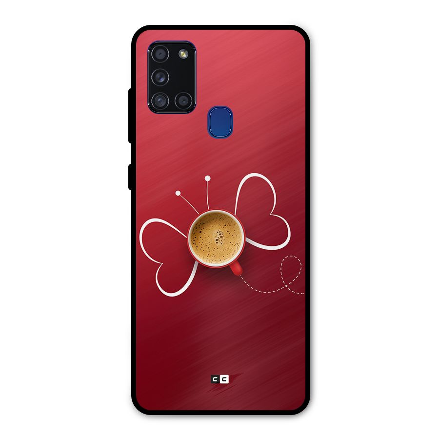 Flying Tea Metal Back Case for Galaxy A21s
